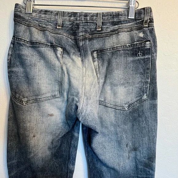 Rag & bone miramar jogger denim heavily distressed sweatpants french terry XS - Picture 6 of 8